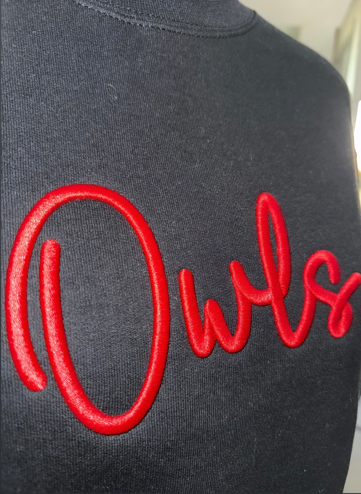 Owls Embroidered Crew