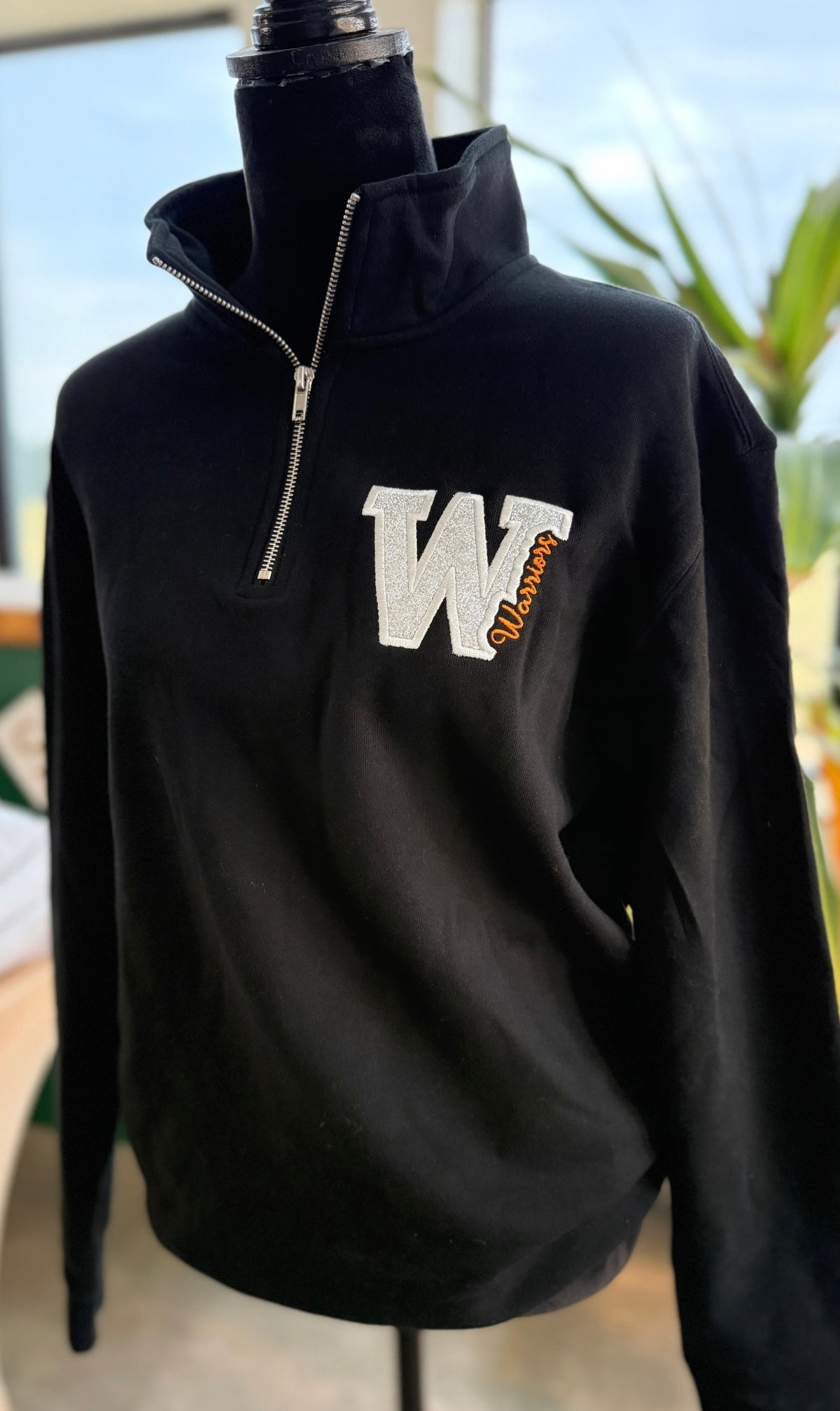 Quarter Zip Warrior Glitter Applique (pre-order)