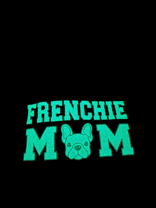 Frenchie Mom Glitter Embroidered Sweatshirt