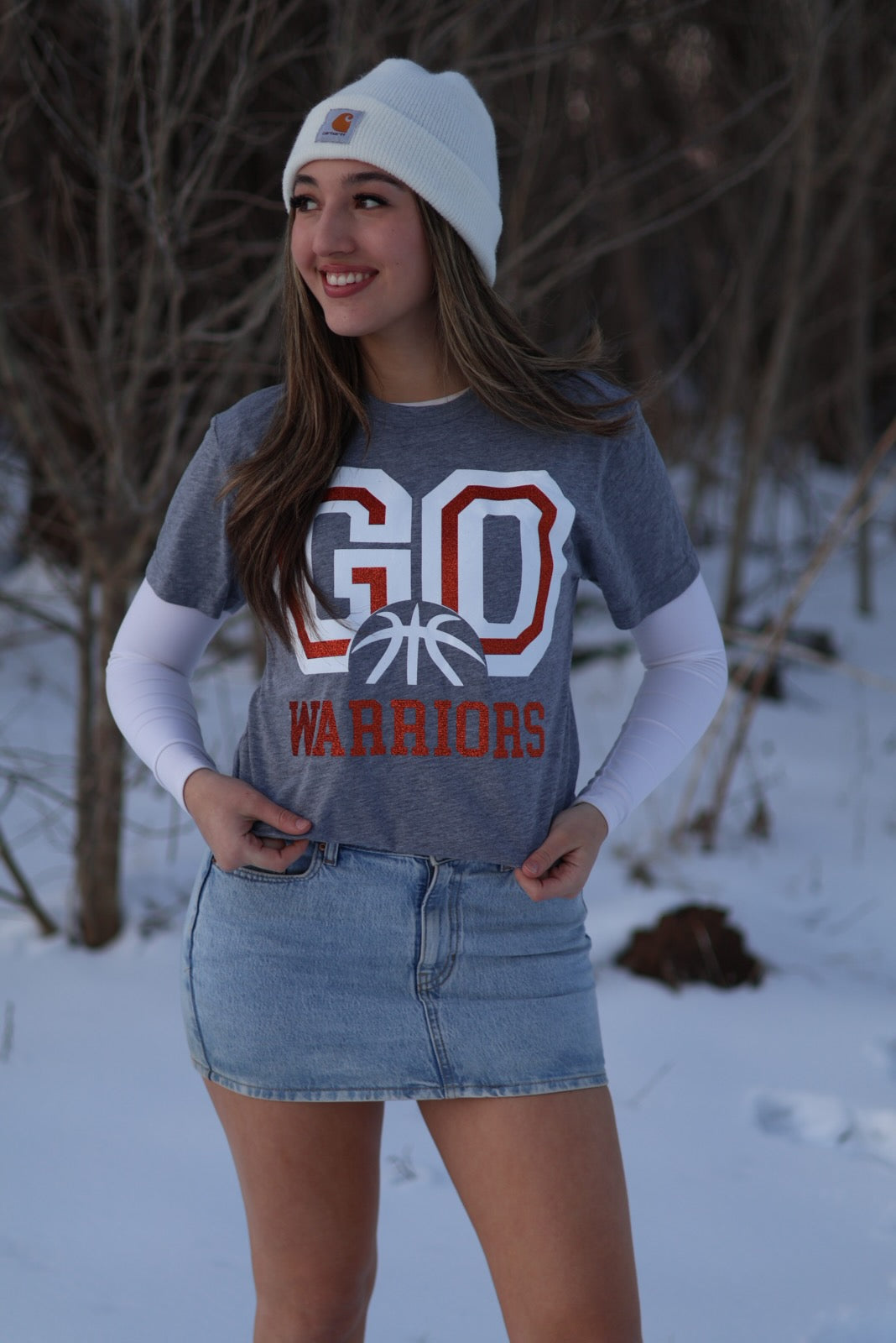 Glitter Go Warriors Basketball Tee