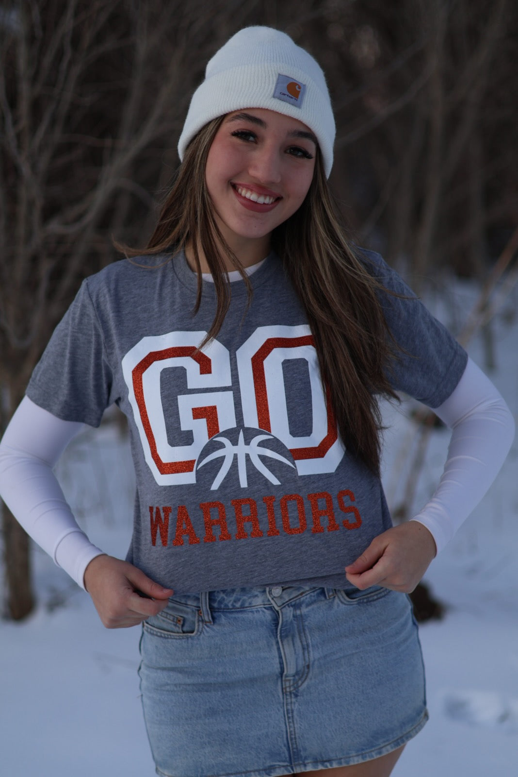 Glitter Go Warriors Basketball Tee