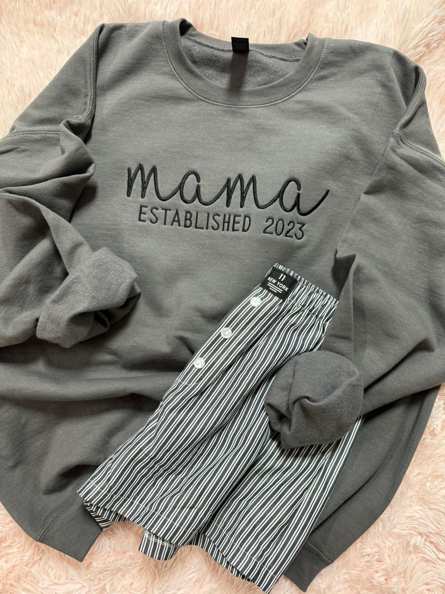 Custom Embroidered MAMA Est Crew