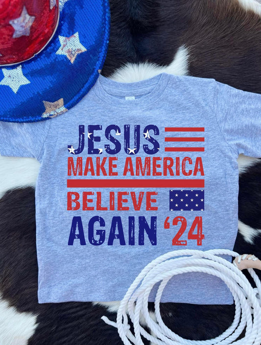 Jesus Make America Believe Kids Tee