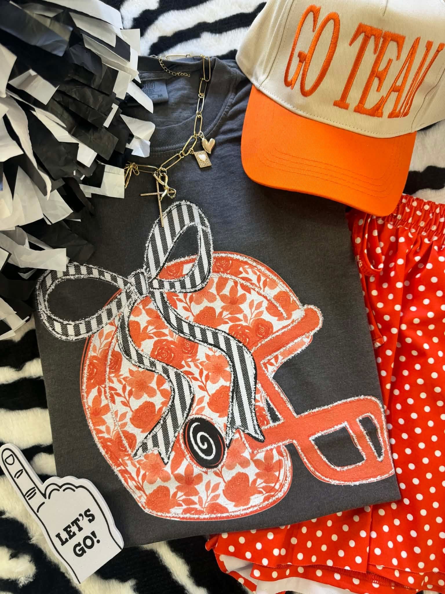 Orange Floral Helmet Tee