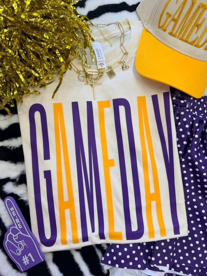 Tall Purple & Gold Game Day Tee