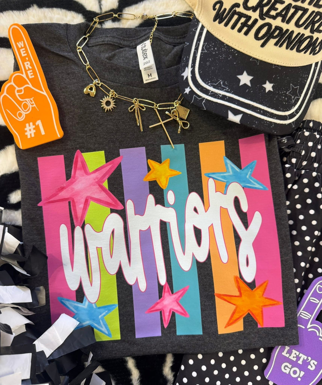 Neon Rainbow Stars Mascot Tee