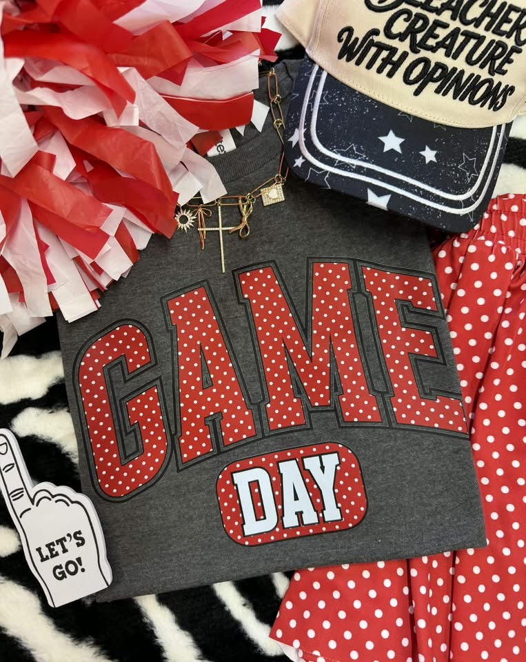 Game Day Red Polka Dots Tee