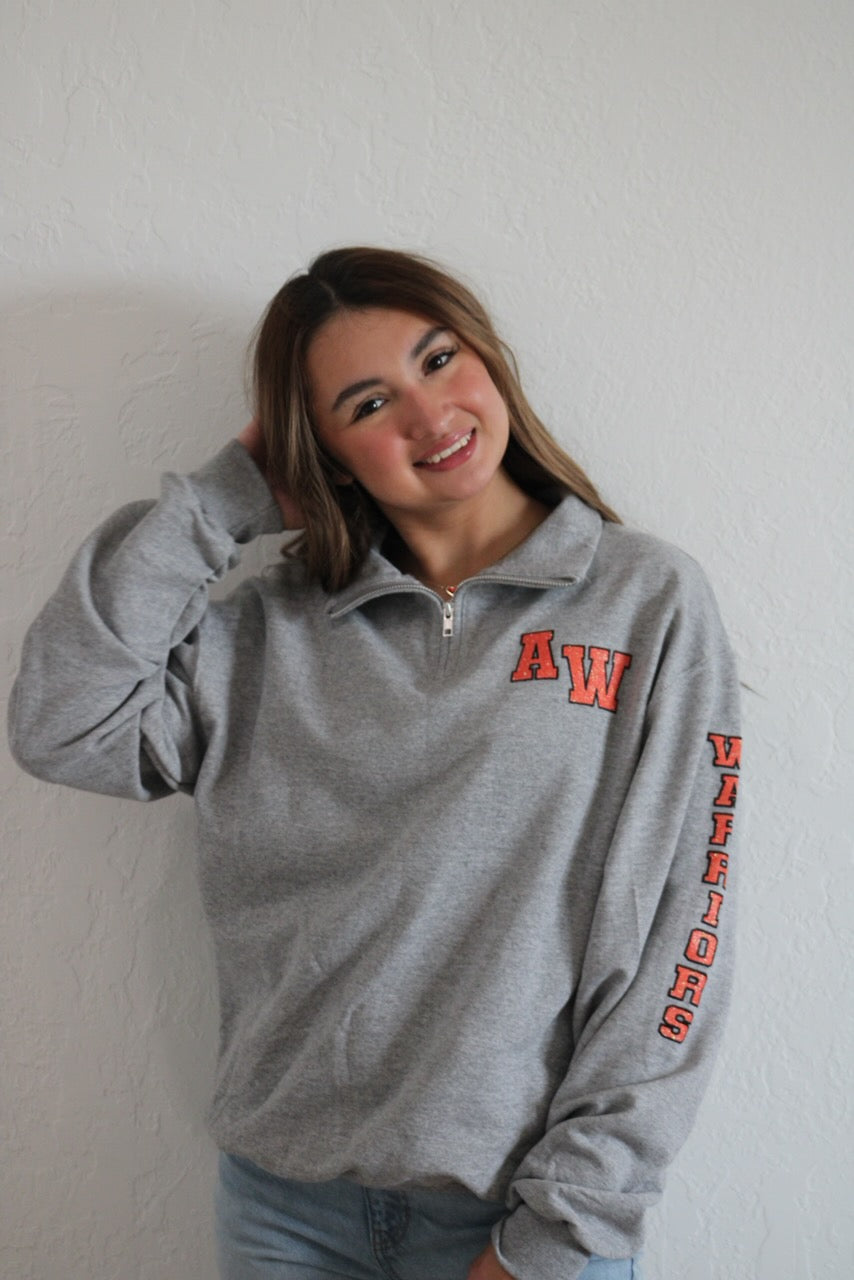 Quarter Zip Warriors with Embroidered Sleeve