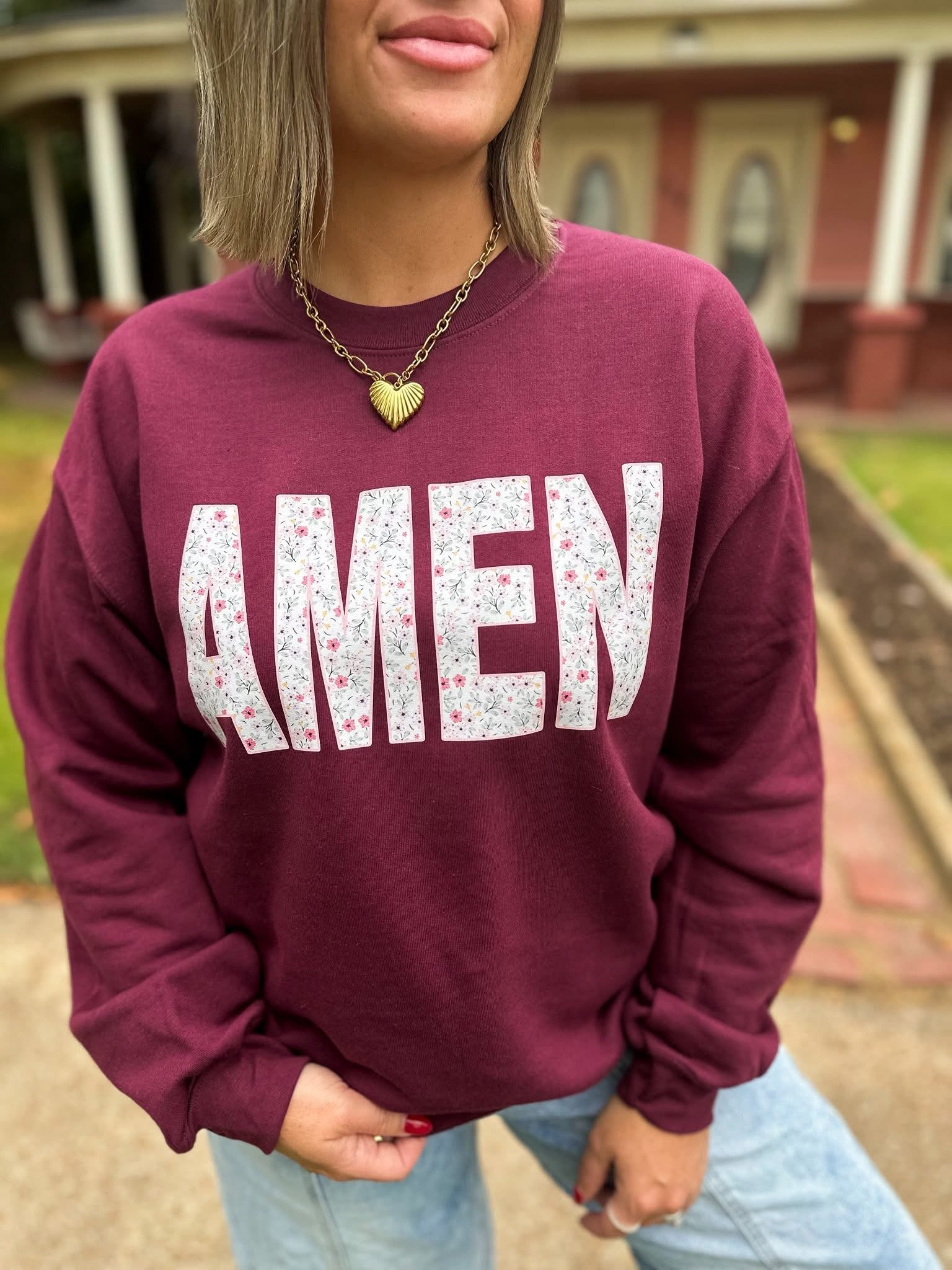 Amen Floral Crewneck