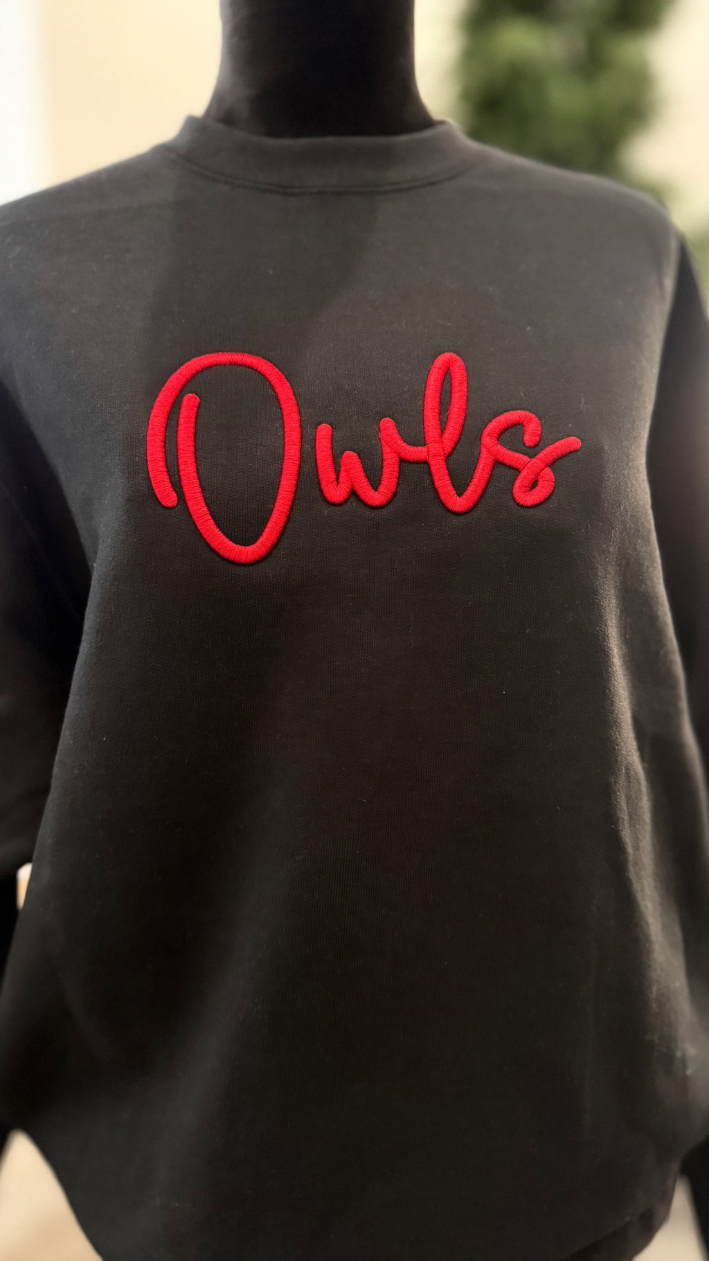 Owls Embroidered Crew