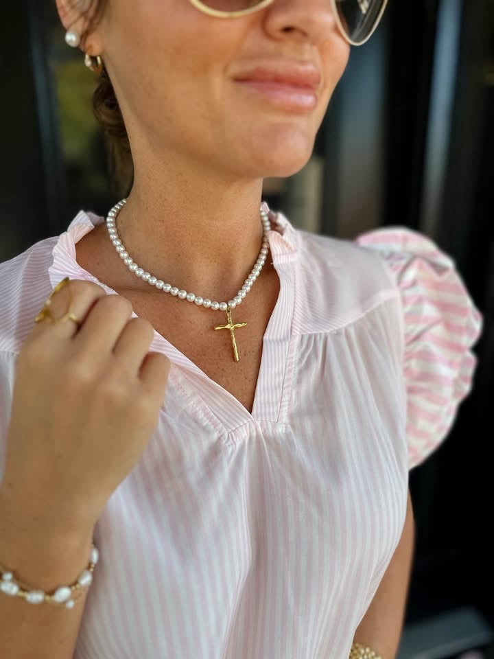 Pearl Cross Necklace