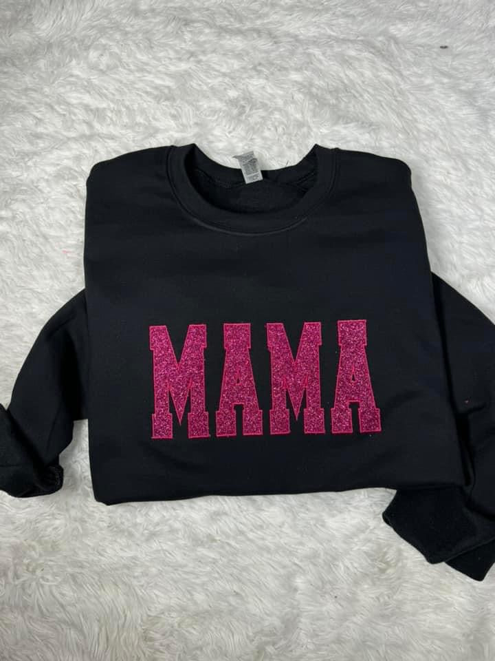 MAMA Pink Glitter Embroidery