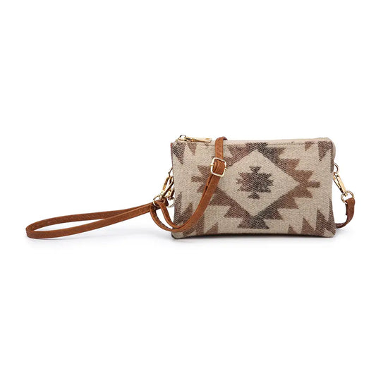 Riley Aztec 3 Compartment Crossbody/Wristlet