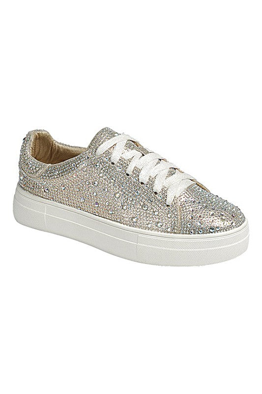 Laced Sneaker With Rhinestones
