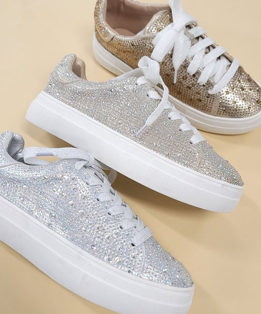 Laced Sneaker With Rhinestones